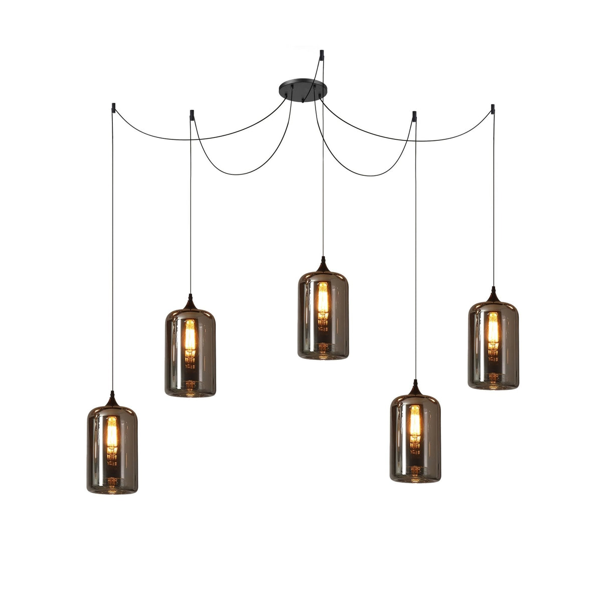 Hanglamp Fles — rookglas, fitting E27, zeven maten — afbeelding 15