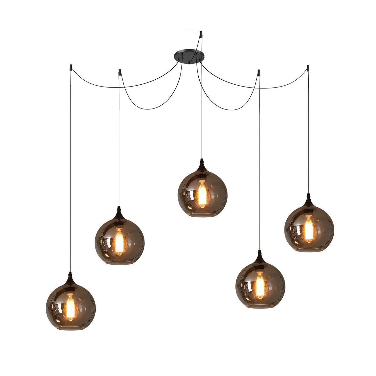 Hanglamp Fles — rookglas, fitting E27, zeven maten — afbeelding 13