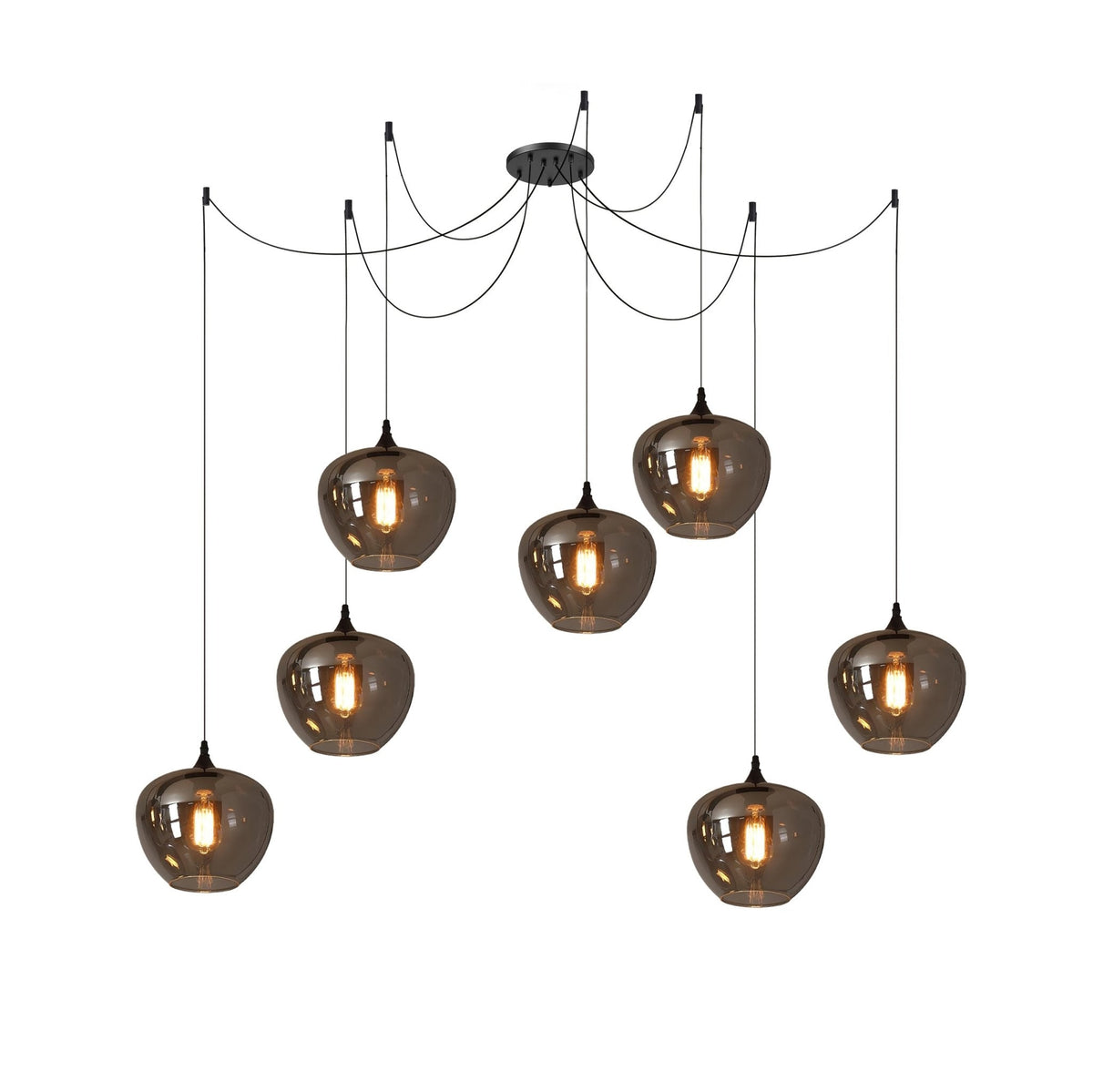 Hanglamp Fles — rookglas, fitting E27, zeven maten — afbeelding 21