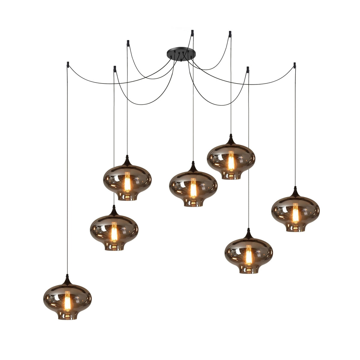 Hanglamp Fles — rookglas, fitting E27, zeven maten — afbeelding 19
