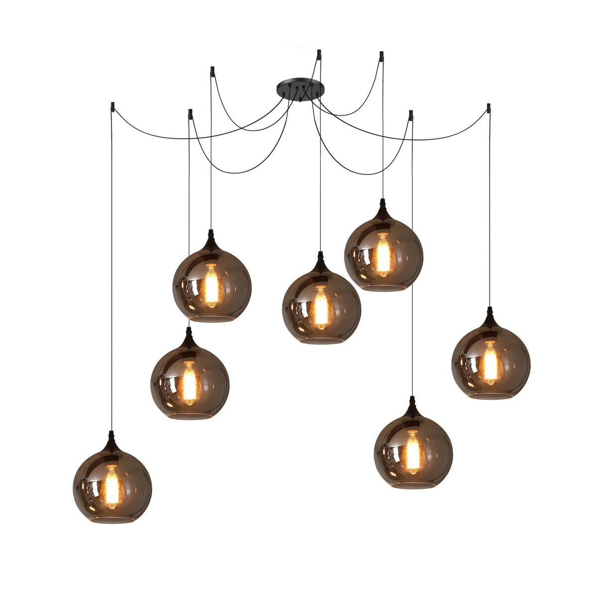 Hanglamp Fles — rookglas, fitting E27, zeven maten — afbeelding 18