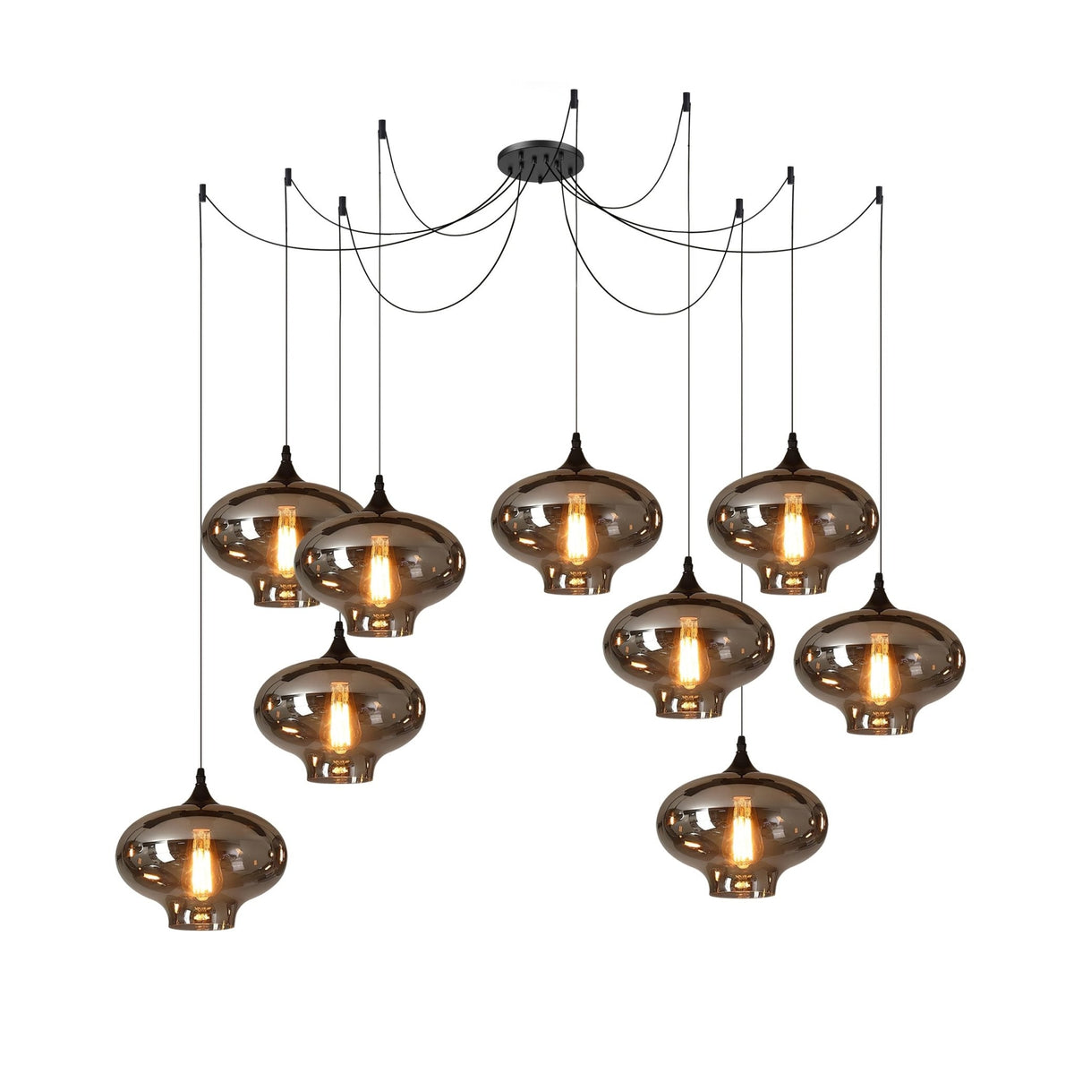 Hanglamp Fles — rookglas, fitting E27, zeven maten — afbeelding 24
