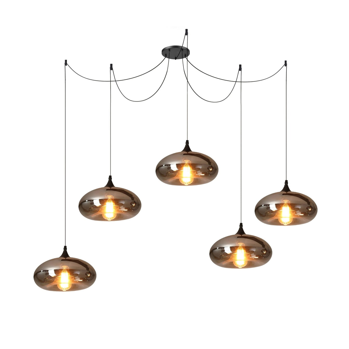 Hanglamp Fles — rookglas, fitting E27, zeven maten — afbeelding 12