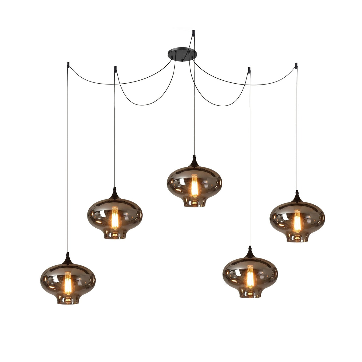 Hanglamp Fles — rookglas, fitting E27, zeven maten — afbeelding 14