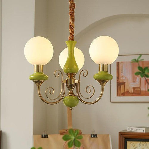 Kroonluchter Onyx — glas en metaal, 3 of 5 lichtpunten — afbeelding 2