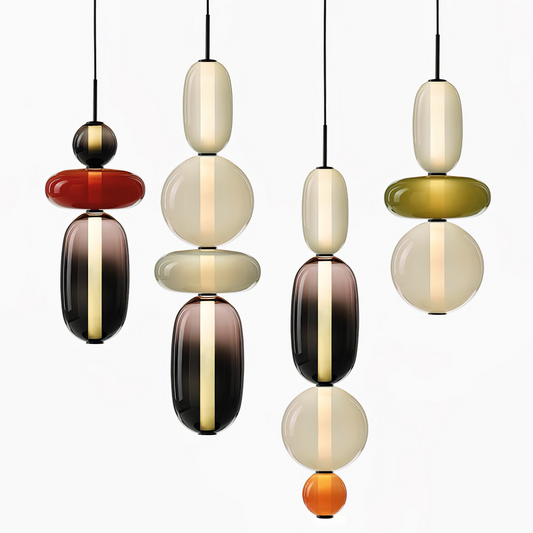 Hanglamp Kandij — gekleurd glas, geïntegreerde led — afbeelding 1