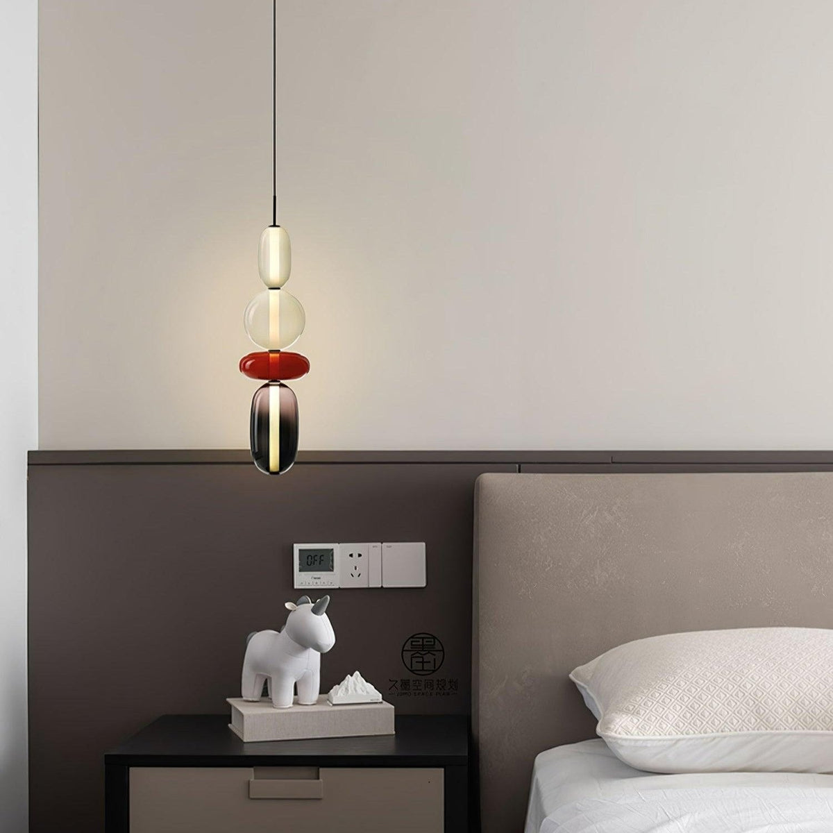Hanglamp Kandij — gekleurd glas, geïntegreerde led — afbeelding 15