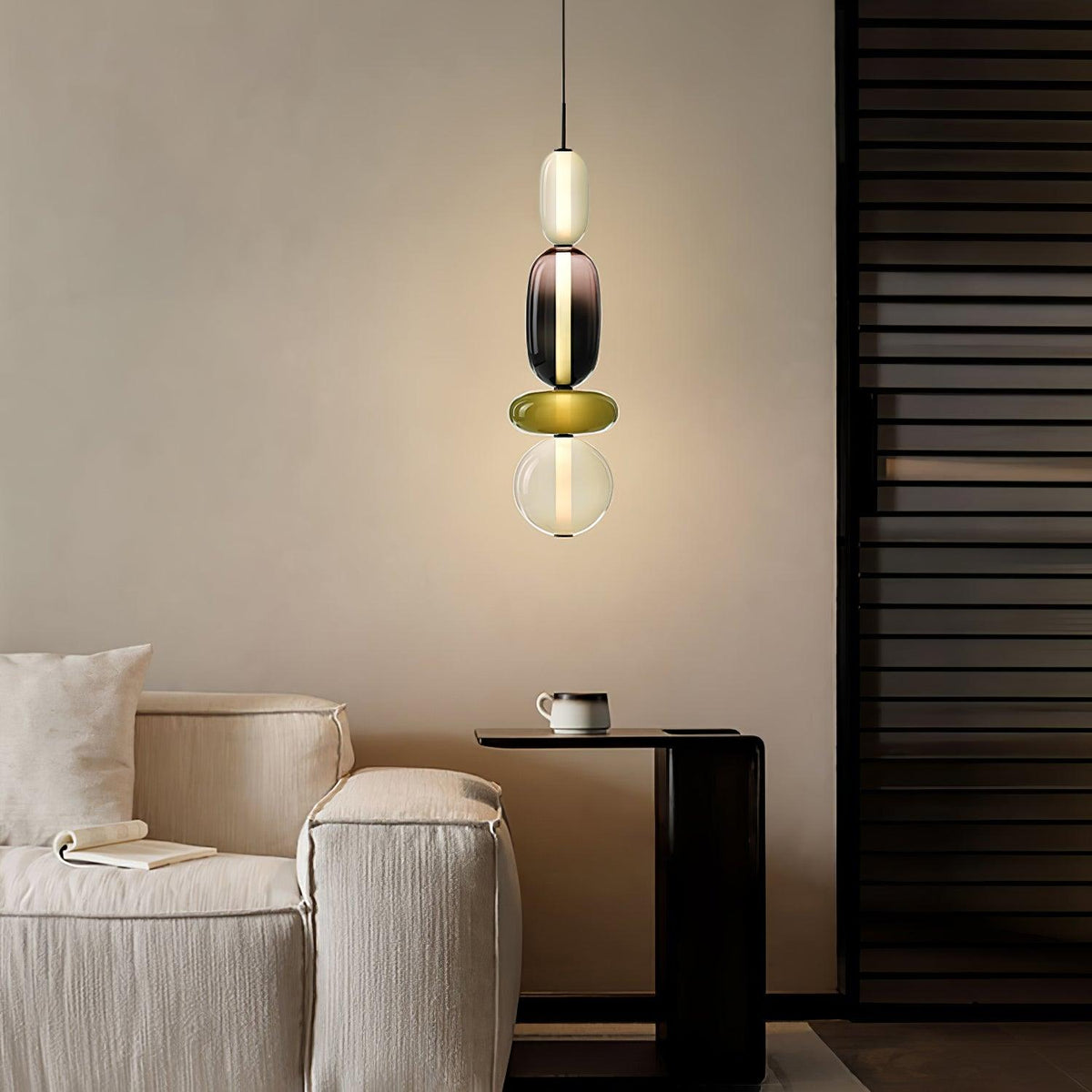 Hanglamp Kandij — gekleurd glas, geïntegreerde led — afbeelding 12