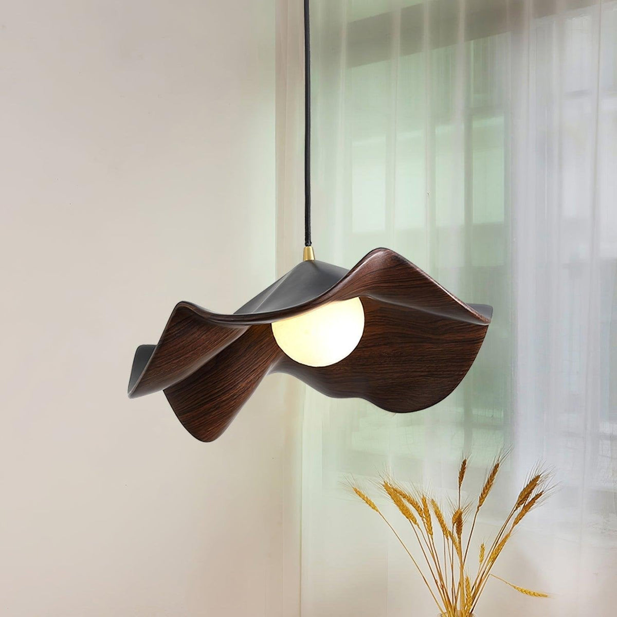 Hanglamp Lotusblad — metaal en hars, fitting G9 — afbeelding 4