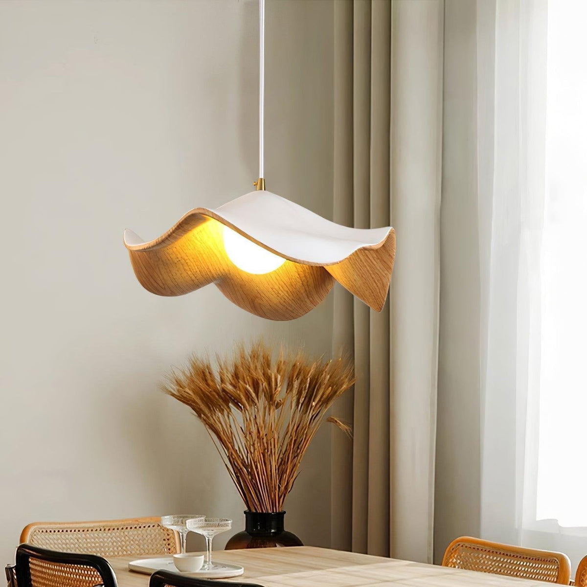 Hanglamp Lotusblad — metaal en hars, fitting G9 — afbeelding 3