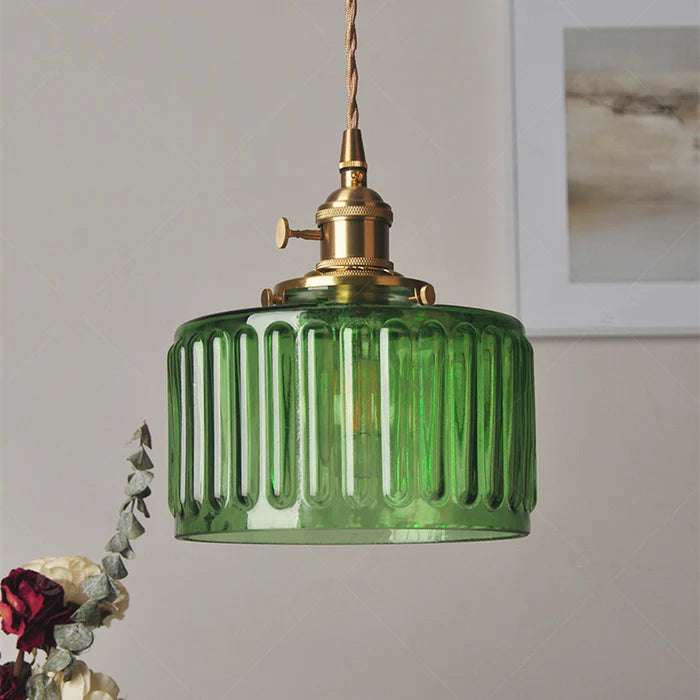 Hanglamp Cilinder — glazen kap, instelbare hoogte — afbeelding 1