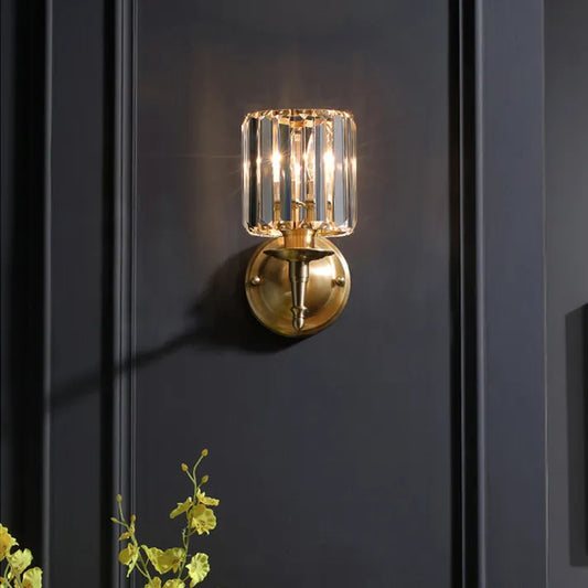 Wandlamp Kristal — messing, E14, 30,5 cm hoog — afbeelding 1