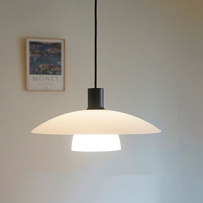 Hanglamp Glasschijf — wit glas, 30 tot 100 cm breed — afbeelding 1