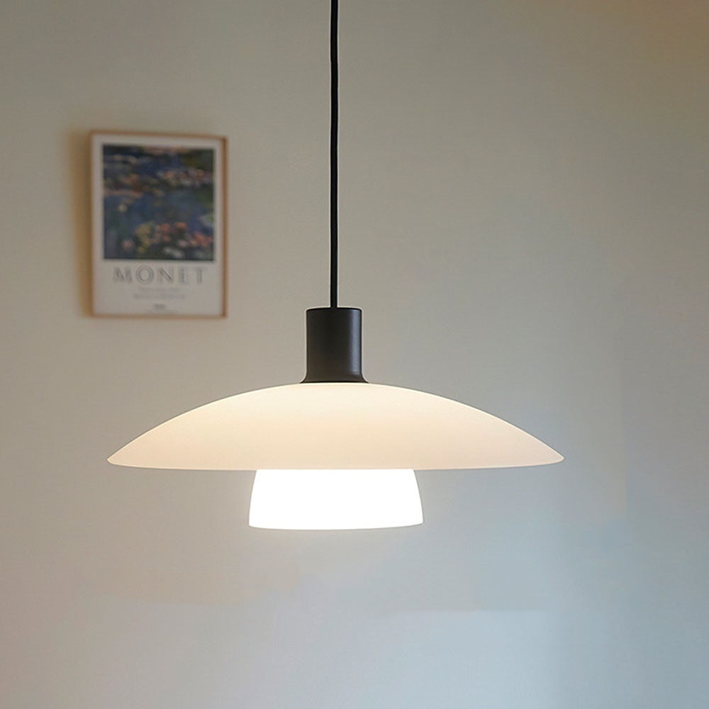 Hanglamp Schijf — wit glas, fitting E27, Ø 30 tot 100 cm — afbeelding 6