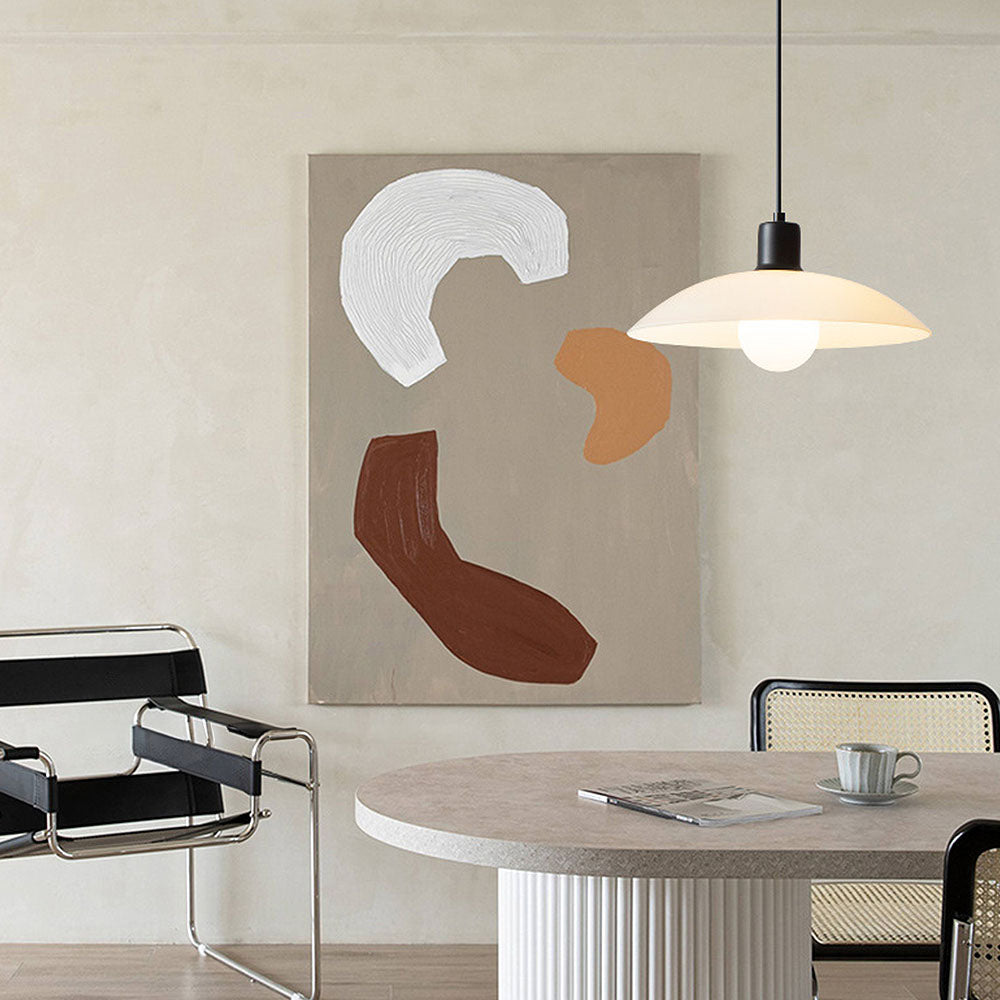 Hanglamp Schijf — wit glas, fitting E27, Ø 30 tot 100 cm — afbeelding 3