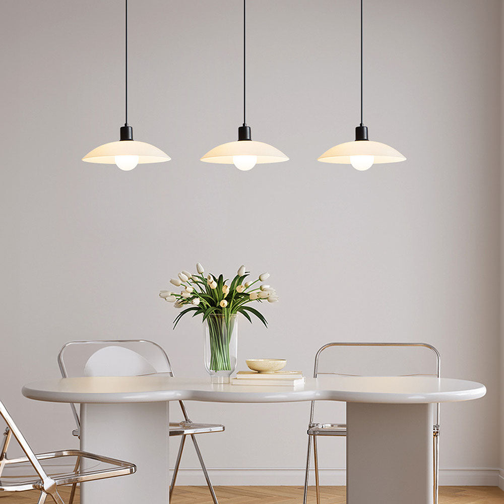 Hanglamp Glasschijf — wit glas, 30 tot 100 cm breed — afbeelding 4