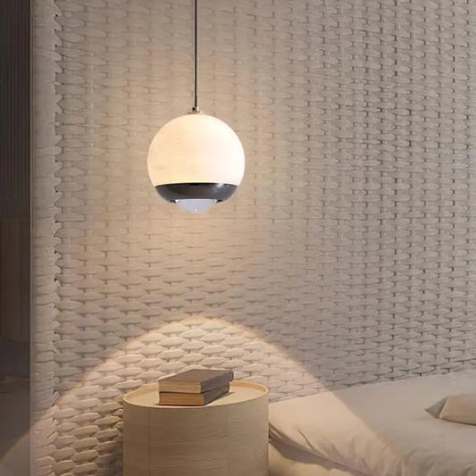 Hanglamp Albast — marmeren bevestiging, bol 12 cm — afbeelding 1