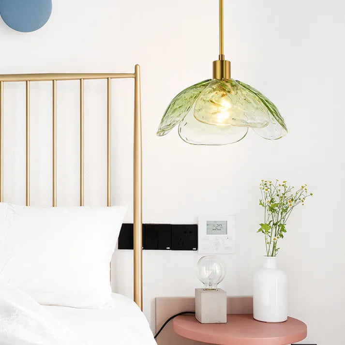 Hanglamp Bloemblad — glazen kap van 33 cm, E27 — afbeelding 2