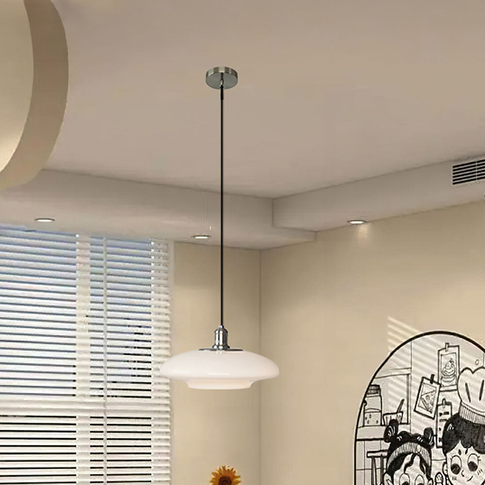 Hanglamp Wit glas — E27, 32 of 40 cm breed — afbeelding 1