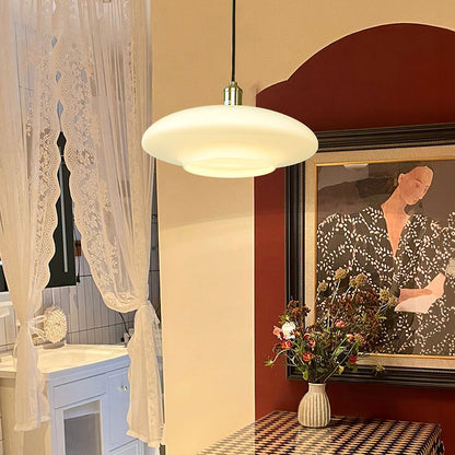 Hanglamp Wit glas — E27, 32 of 40 cm breed — afbeelding 3