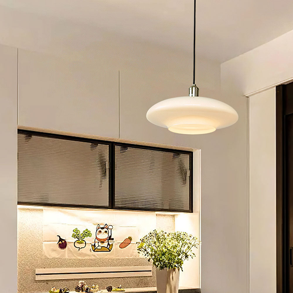 Hanglamp Wit glas — E27, 32 of 40 cm breed — afbeelding 2