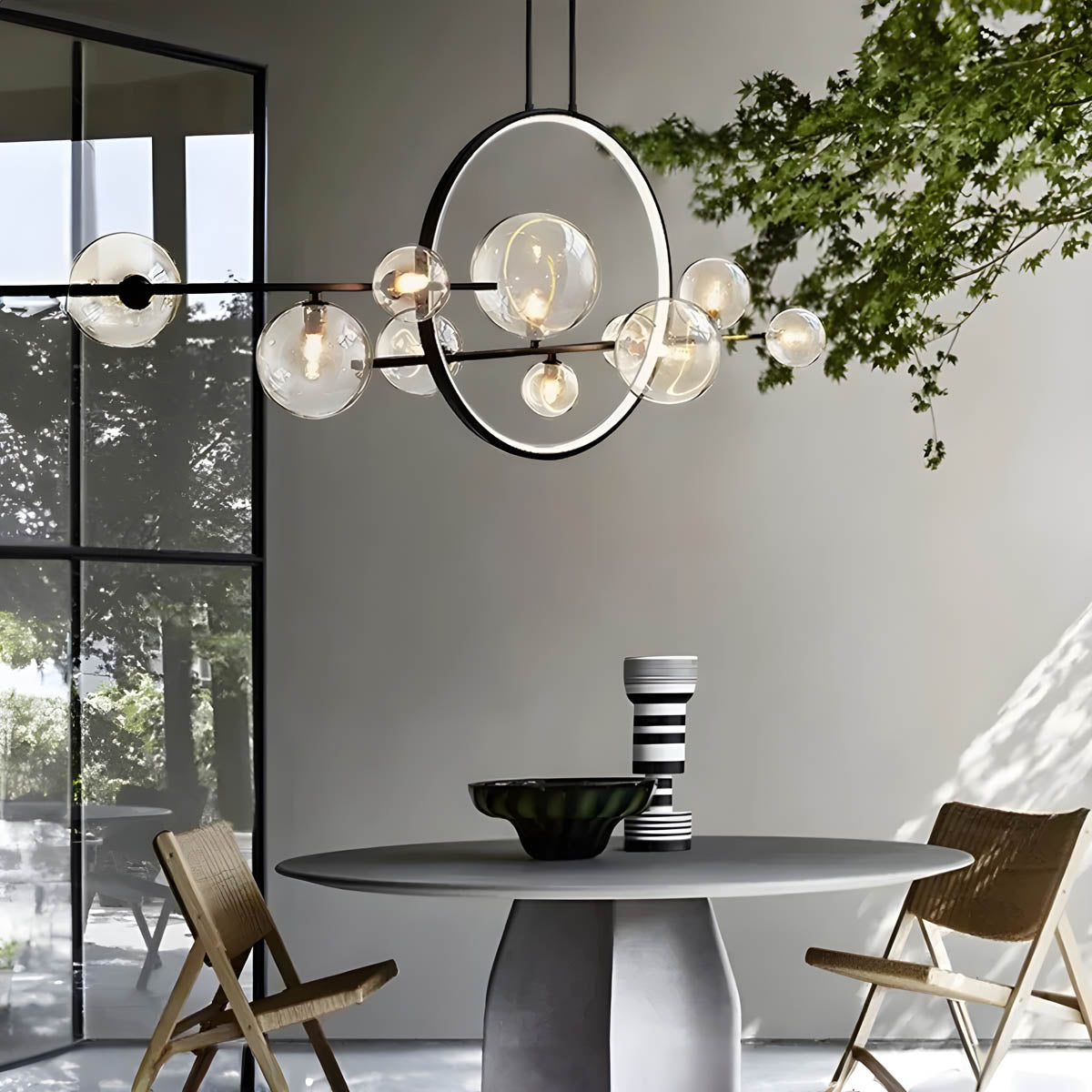 Kroonluchter Glasbollen — ring van 100 of 140 cm — afbeelding 3