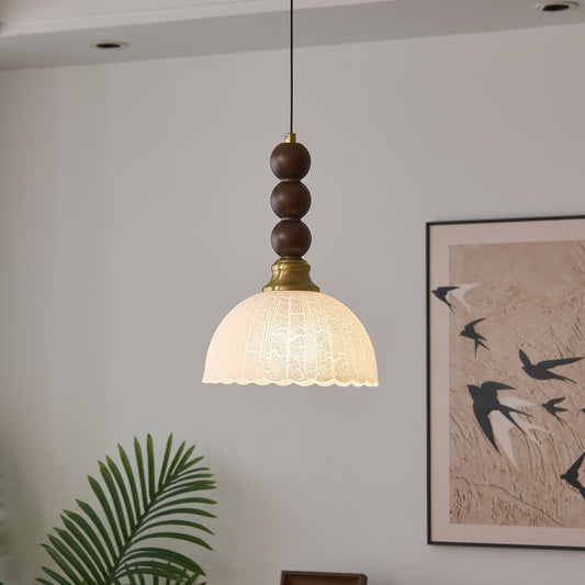 Hanglamp Eloria — glas, hout en keramiek, vier maten — afbeelding 1