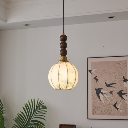 Hanglamp Eloria — glas, hout en keramiek, vier maten — afbeelding 4