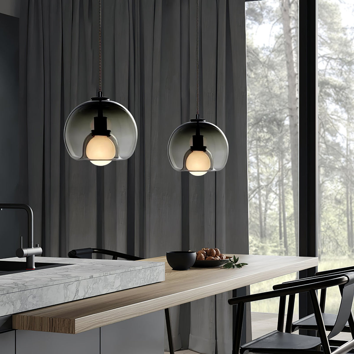 Hanglamp Eres — metaal en glas, E27, 25 cm — afbeelding 4