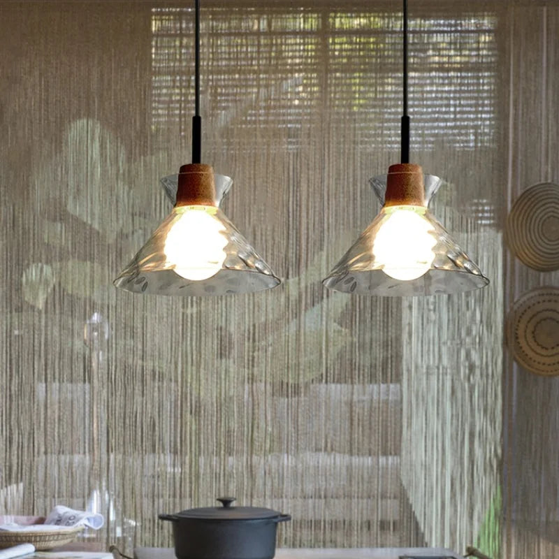 Hanglamp Golfglas — dik glas, dimbaar, fitting E27 — afbeelding 1