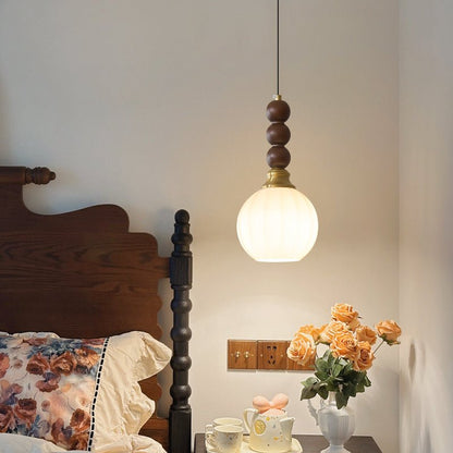 Hanglamp Evandra — glas, hout en metaal, zes modellen — afbeelding 4