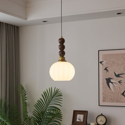 Hanglamp Evandra — glas, hout en metaal, zes modellen — afbeelding 5