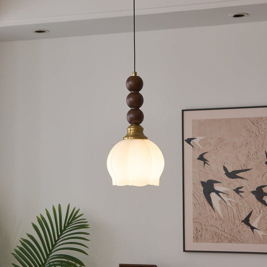 Hanglamp Evandra — glas, hout en metaal, zes modellen — afbeelding 1