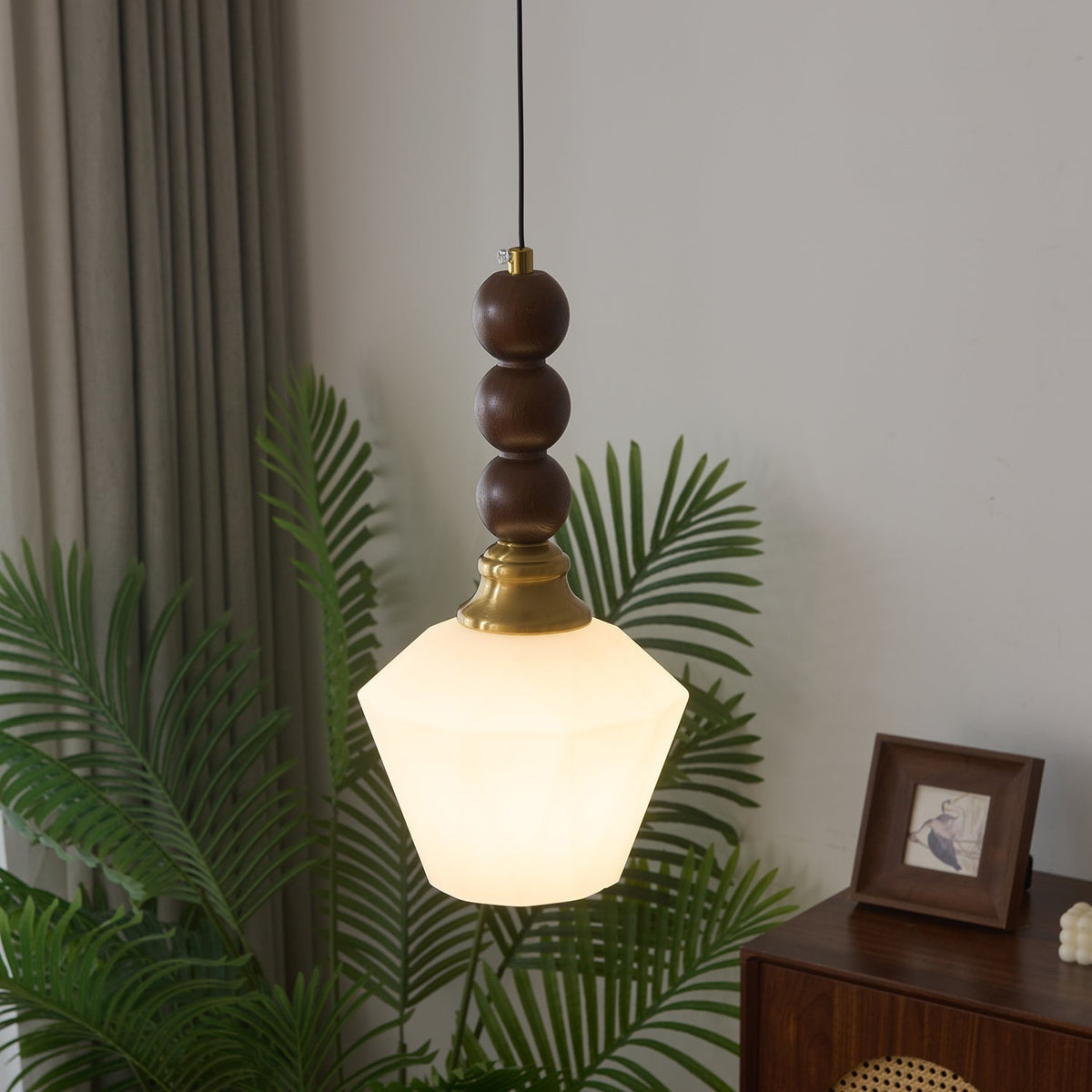 Hanglamp Evandra — glas, hout en metaal, zes modellen — afbeelding 2
