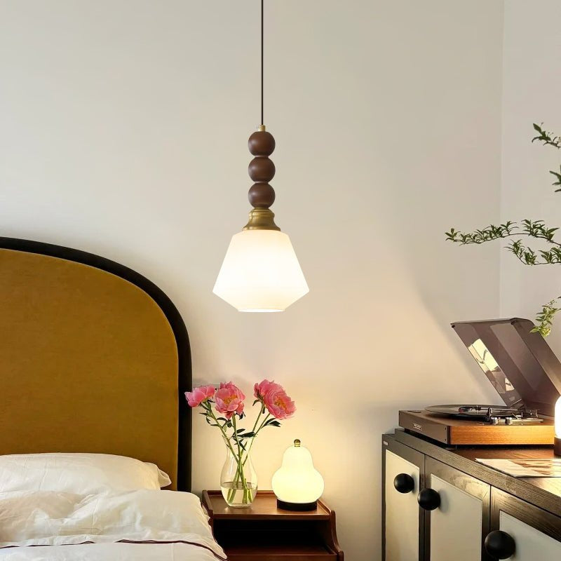 Hanglamp Evandra — glas, hout en metaal, zes modellen — afbeelding 7