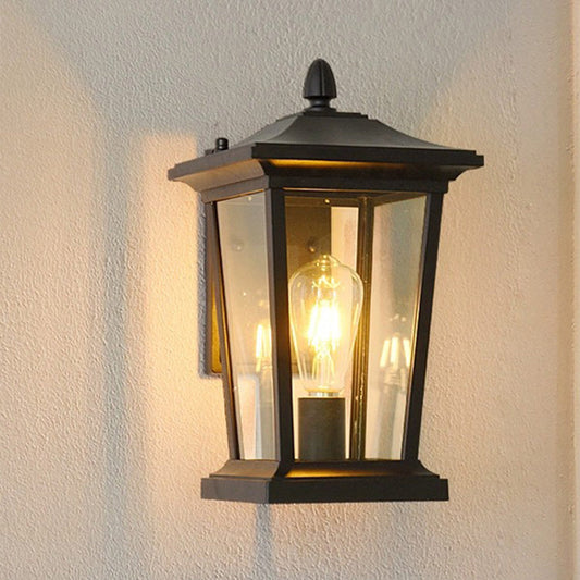 Buitenwandlamp Landelijk — aluminium en glas, E27 — afbeelding 1
