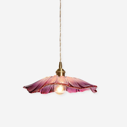 Hanglamp Bloemkelk — glas en koper, fitting E27 — afbeelding 3