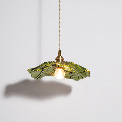 Hanglamp Bloemkelk — glas en koper, fitting E27 — afbeelding 4