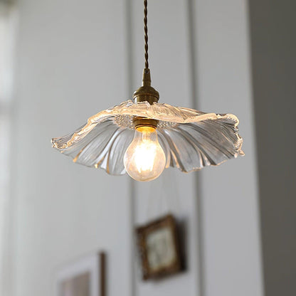 Hanglamp Bloemkelk — glas en koper, fitting E27 — afbeelding 1