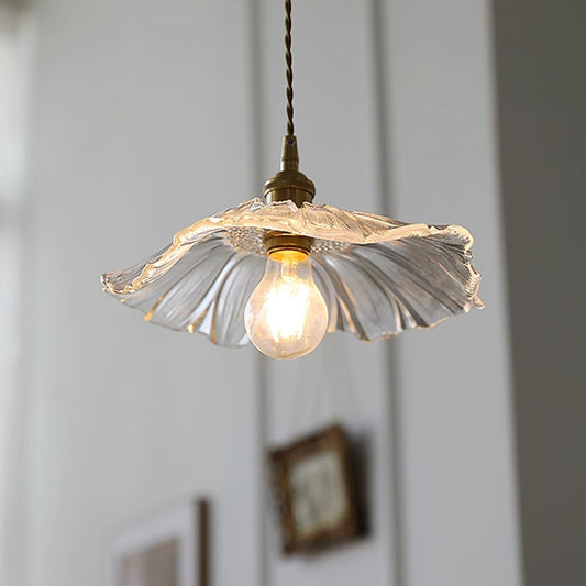 Hanglamp Bloemkelk — glas en koper, fitting E27 — afbeelding 1