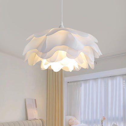 Hanglamp Bloemvorm — wit metaal en acryl, E27 — afbeelding 4
