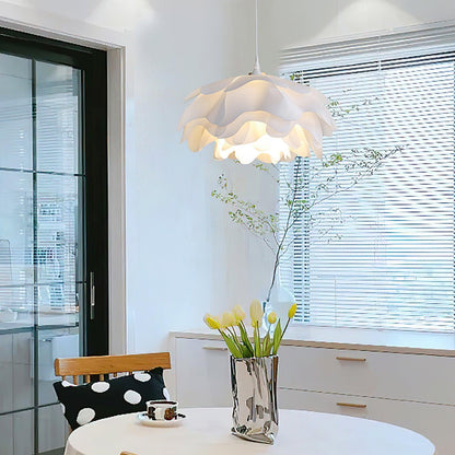 Hanglamp Bloemvorm — wit metaal en acryl, E27 — afbeelding 2