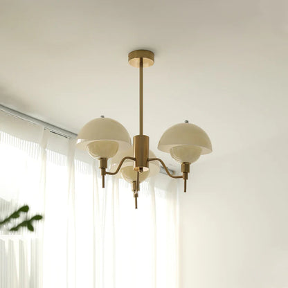 Kroonluchter Crème — bolvormig glas, Franse stijl — afbeelding 5