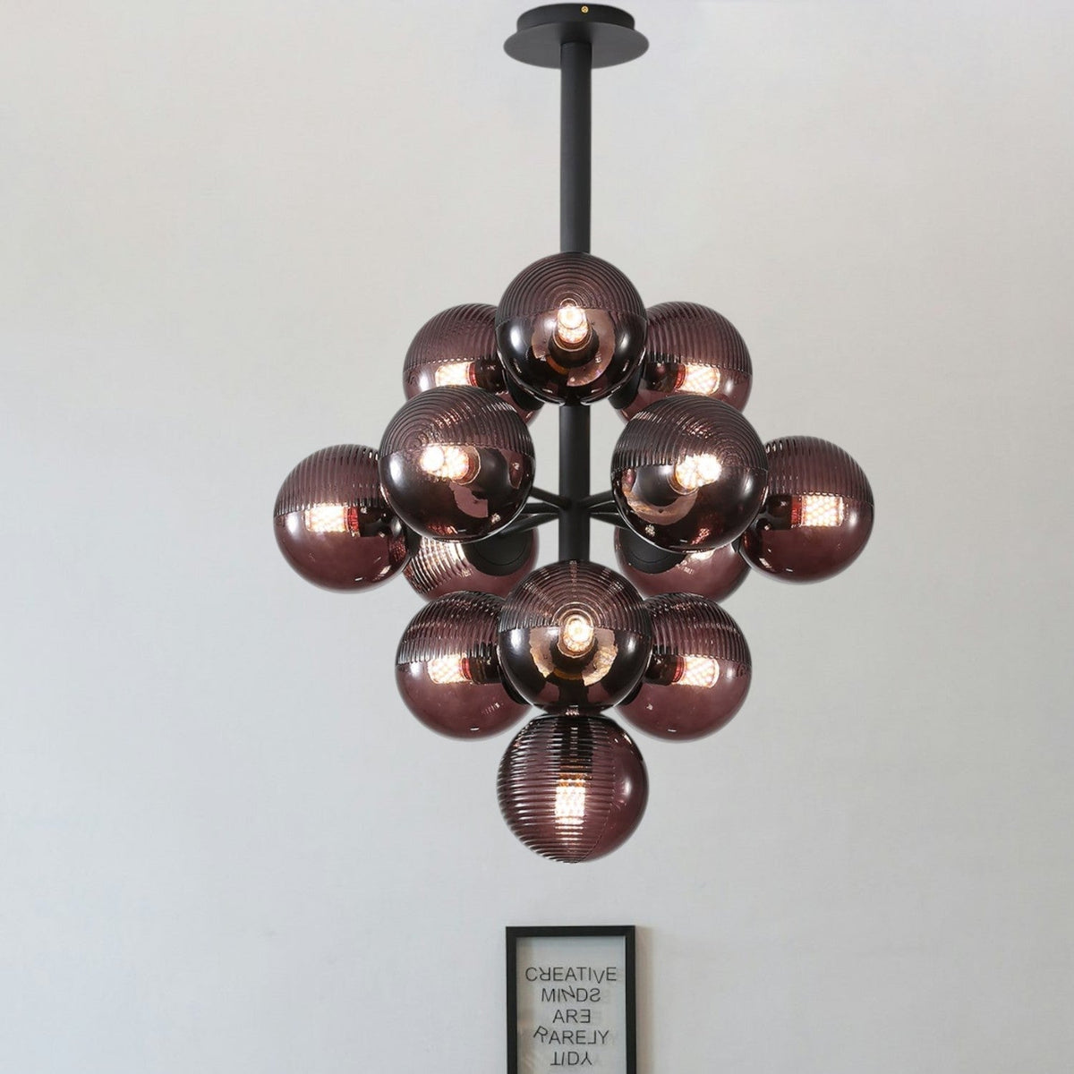 Hanglamp Druiventros — ijzer en glas, fitting G9 — afbeelding 2