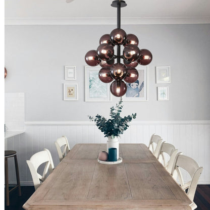 Hanglamp Druiventros — ijzer en glas, fitting G9 — afbeelding 1