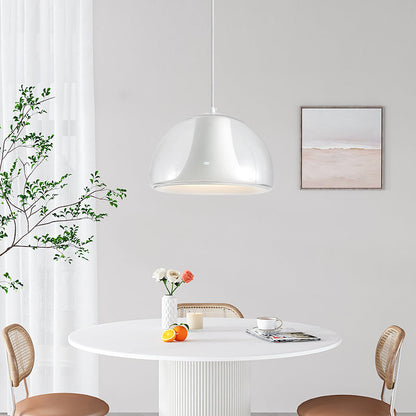 Hanglamp Halfrond — glas en metaal, fitting E27 — afbeelding 3