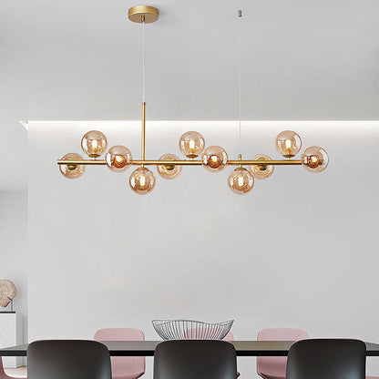 Hanglamp Vormlux Linea — ijzer en glas, 83 cm breed — afbeelding 2