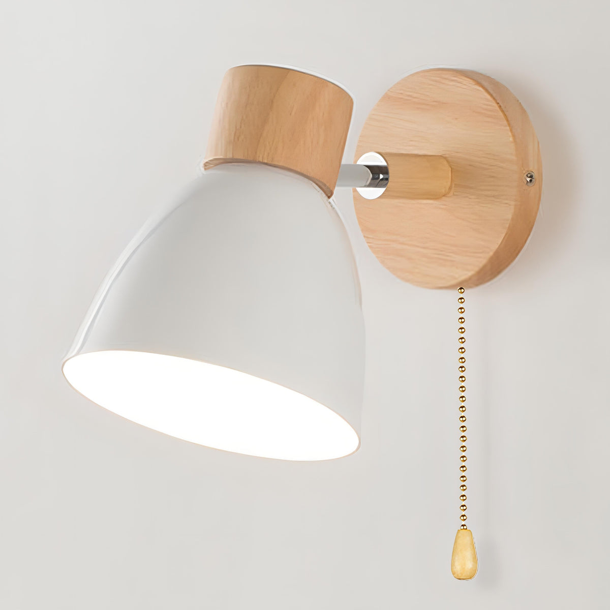 Wandlamp Hout — trekschakelaar, fitting E27, 20,5 cm — afbeelding 3