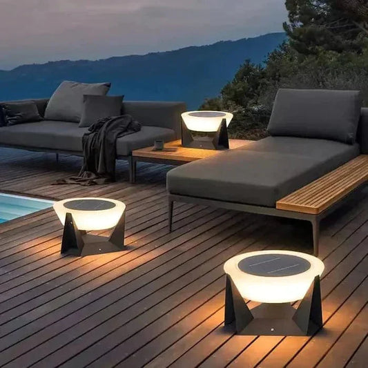 Buitenlamp Baken — zonne-energie, IP65, koel wit — afbeelding 1