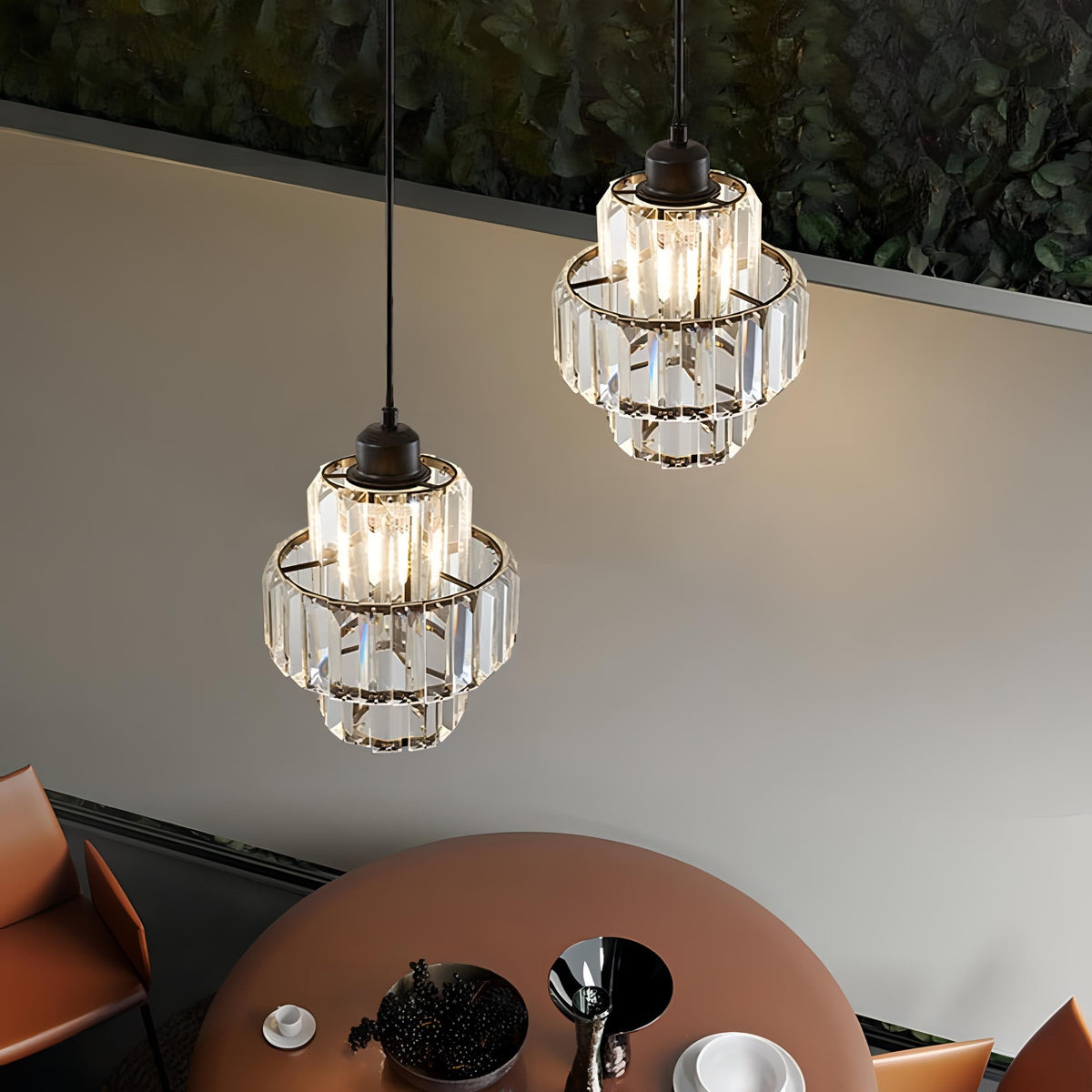 Hanglamp Kristalglas — fitting E27, 15 bij 24 cm — afbeelding 2